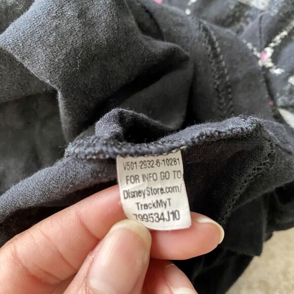 DISNEY STORE TINKERBELLE BLACK PLAID ORGANIC COTTON GLITTER T-SHIRT - SIZE XXL - Picture 7 of 7